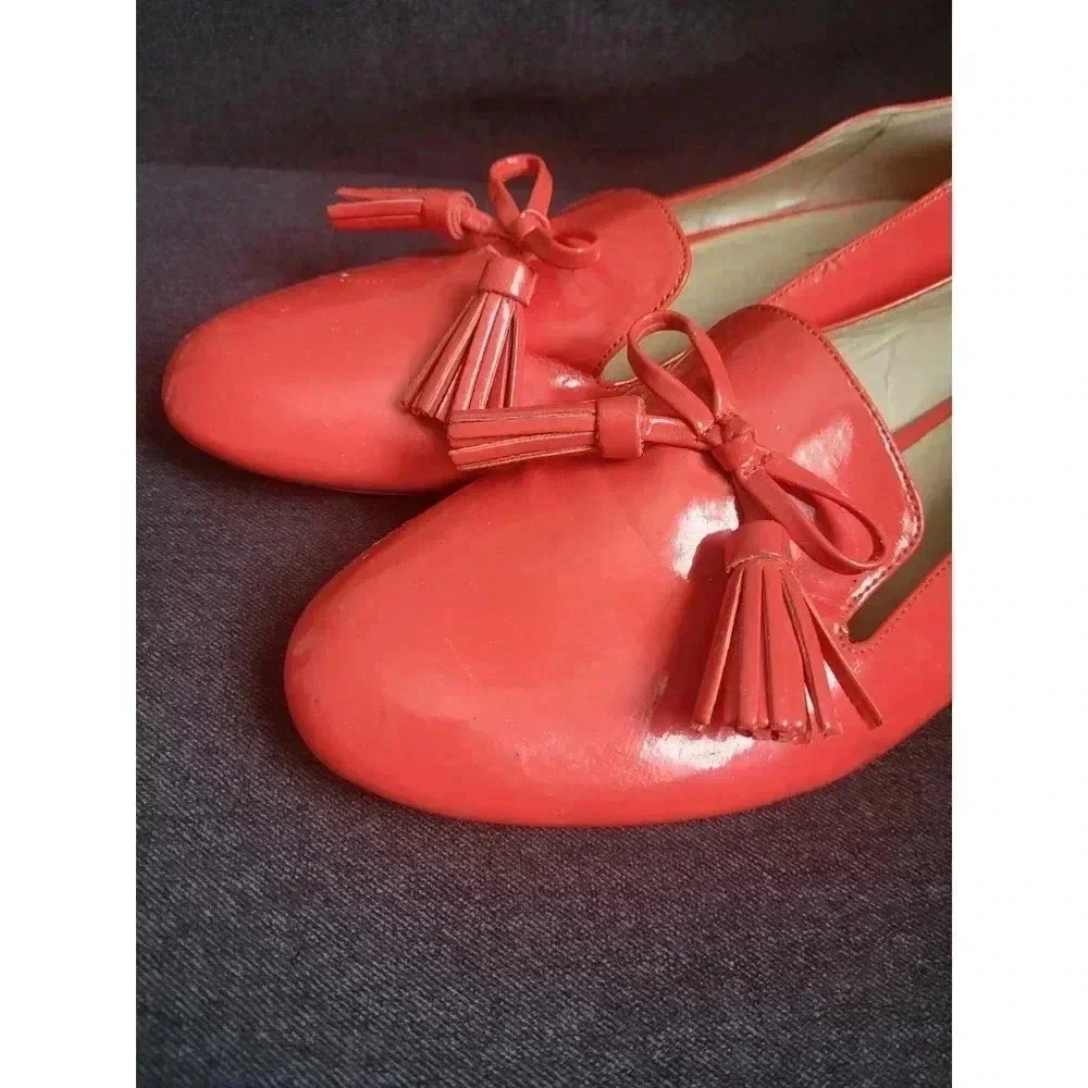 Elizabeth Brady Red‎ Patent Leather Loafers
